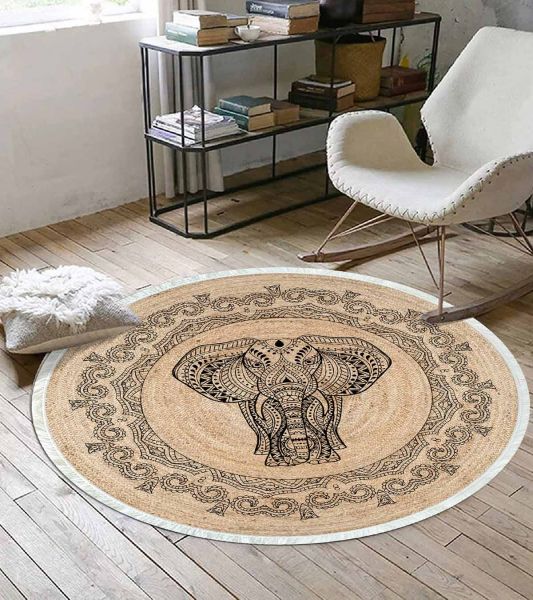 Birkilim Yuvarlak Yıkanabilir Dekoratif Halı İpeksi Kaymaz Taban | MLN-IP-YU-SD-437