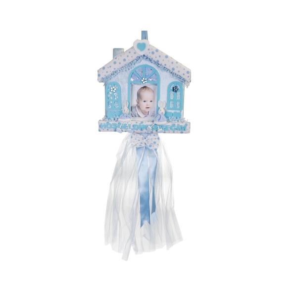 Hoşgeldin Bebeğim Yazılı Kapı Süsü - Mavi