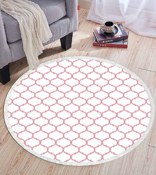 Birkilim Yuvarlak Yıkanabilir Dekoratif Halı İpeksi Kaymaz Taban | MLN-IP-YU-HT-551