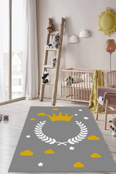 Birkilim Yıkanabilir İpeksi Kaymaz Taban Çocuk Odası Halısı | MLN-IP-HT-1182