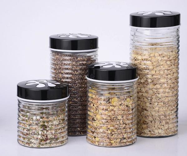 Schäfer Kavanoz Seti 4 Parça Kar Tanesi Siyah