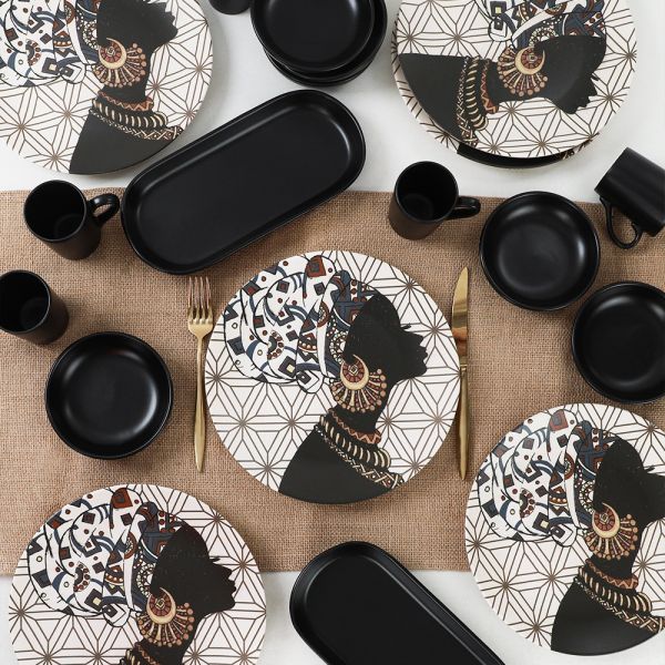 Afrikalı Kadınlar Kahvaltı Takımı 20 Parça 6 Kişilik | Keramika