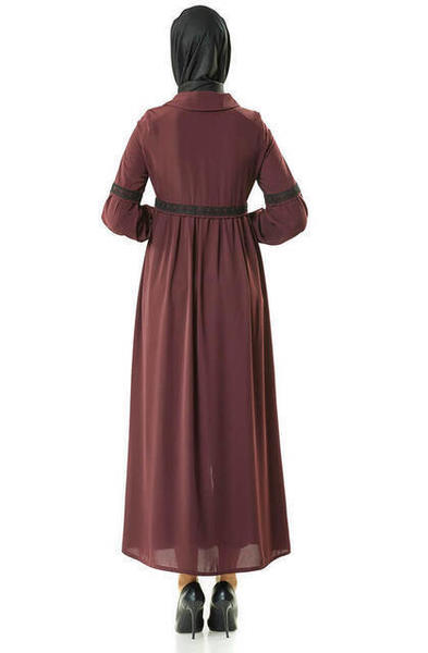 İhvan 612 Mürdüm Balon Kol Ferace