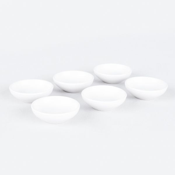 Mat Beyaz Halka Çerezlik/Sosluk 7 Cm 6 Adet | Keramika