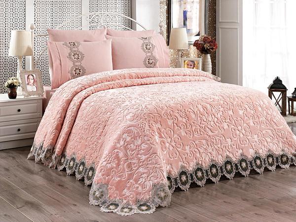 Hitit Çift Kişilik Battaniye Seti Pudra