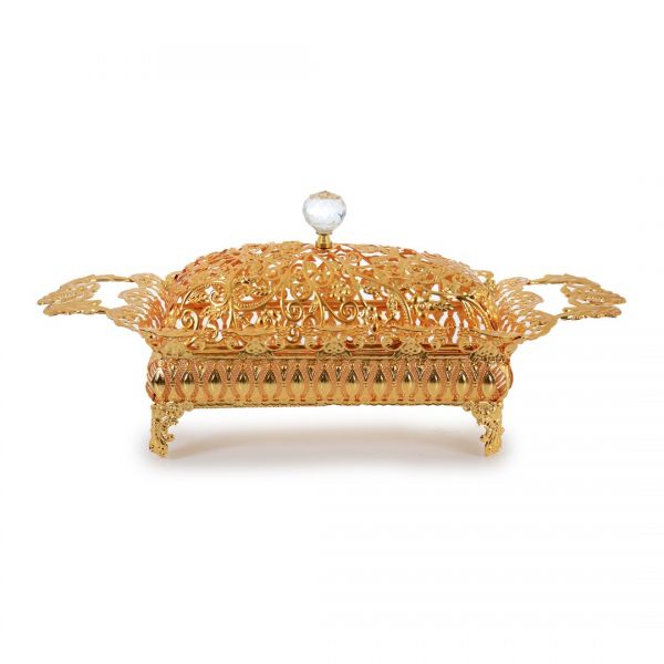 İpek | Dikdörtgen Ayaklı Altın Şekerlik