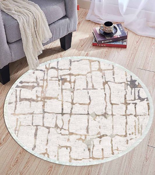 Birkilim Yuvarlak Yıkanabilir Dekoratif Halı İpeksi Kaymaz Taban | MLN-IP-YU-HT-393