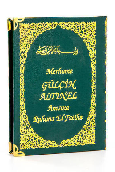 50 PCS - Name Printed Hardcover Book of Yasin - Taschengröße - 128 Seiten - Mit Rosenkranz - Transparente Box - Grün