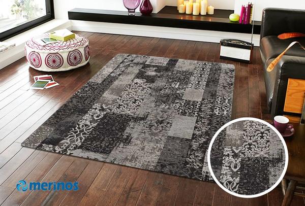 Merinos Teppich Marakesh Highlight Grau 1001-95-Grey080x150