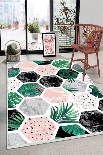 Birkilim Yıkanabilir Dekoratif Halı İpeksi Kaymaz Taban | MLN-IP-HS-294