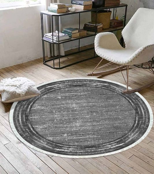 Birkilim Yuvarlak Yıkanabilir Dekoratif Halı İpeksi Kaymaz Taban | MLN-IP-YU-HY-1306