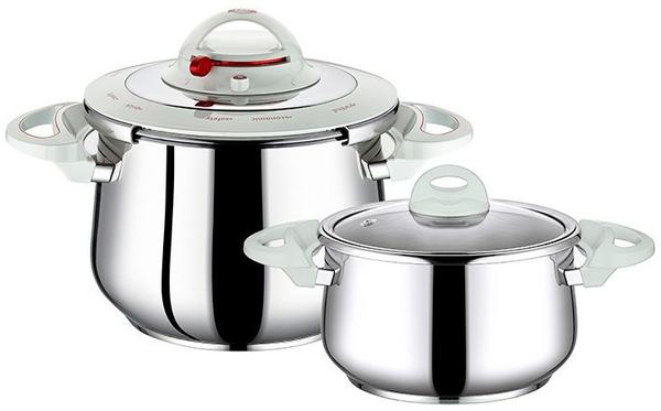 Tac TwinCook 2er Dampfkochtopf Set | Weiß | Induktion | TAC-4508