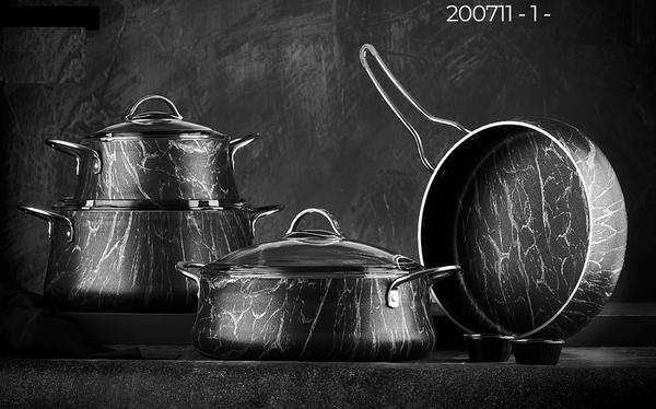 Bayev 7 Pieces. Platin Marble Granite Cookware - 200711