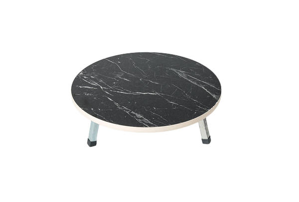 Dekonaz | Geleneksel Yer Sofrası | Masa | 50 cm | Mermer Desenli | Siyah