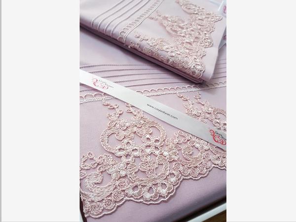 Französisch geschnürten gerippten Harem Bettbezug Set Pulver