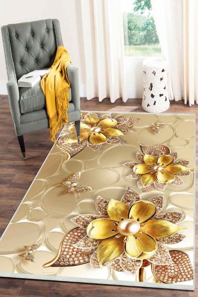 Birkilim Yıkanabilir Dekoratif Halı İpeksi Kaymaz Taban | MLN-IP-SD-139