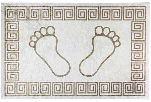 Dekonaz Waschbare rutschfeste Fußmatten | 60cmx40cm | Gold | Weiß TM-0009