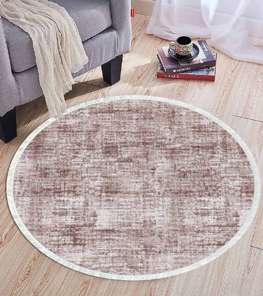 Birkilim Yuvarlak Yıkanabilir Dekoratif Halı İpeksi Kaymaz Taban | MLN-IP-YU-HT-567