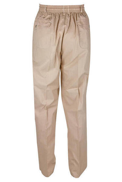 Lüks Fermuar Cepli Koyu Krem Erkek Şalvar - Hac Umre Pantolon