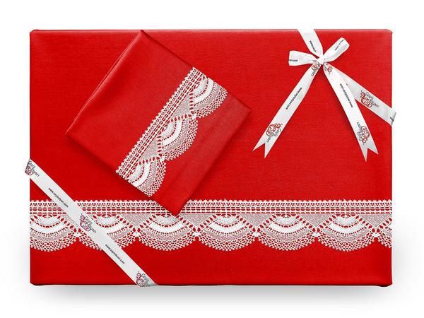 Kula Plain Needle Lace Bettbezug Set Rot