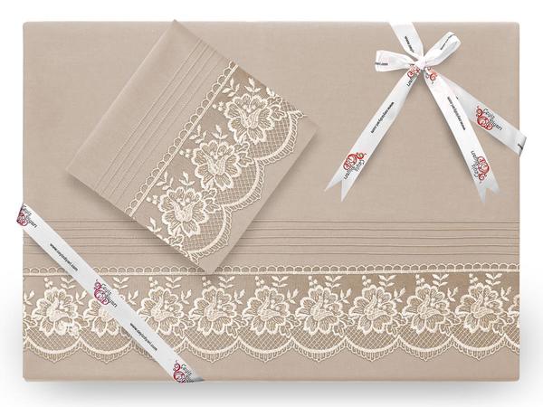 Lalezar طقم غطاء لحاف فرنسي فاخر Cappucino