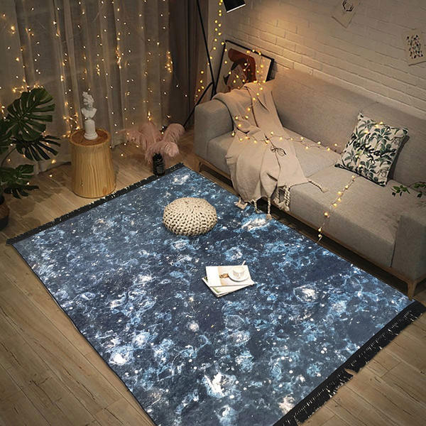 Siela Milchstraße gemusterte waschbare Teppiche | 1813-siyah