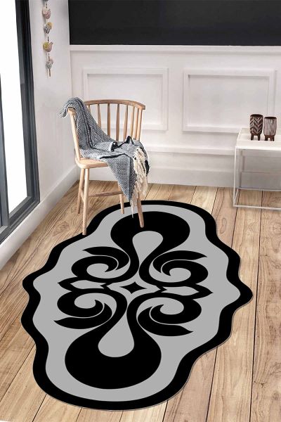 Birkilim Lazer Kesim Yıkanabilir İpeksi Kaymaz Taban Dekoratif Halı | MLN-IP-HT-1016