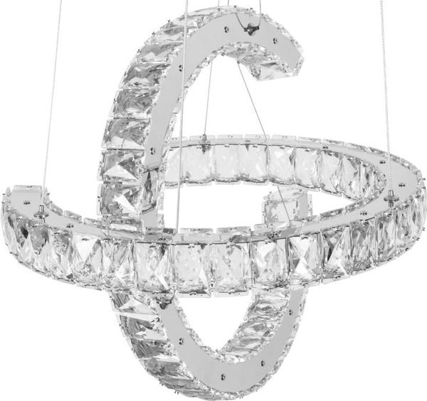 Almina LED Avize 2'li Ø 40cm | Kristal Taşlı | Al-207-2
