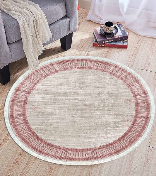 Birkilim Yuvarlak Yıkanabilir Dekoratif Halı İpeksi Kaymaz Taban | MLN-IP-YU-HT-668