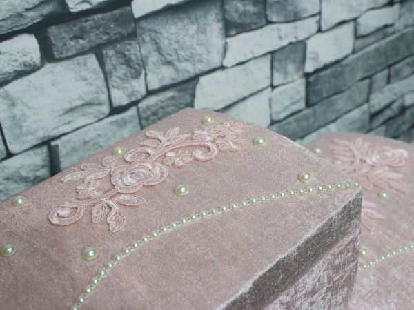 Düz Bombeli 2'li Çeyiz Sandığı Pudra