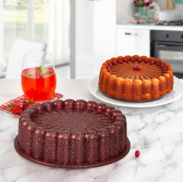 Esta Dilimli Kek Tart Kalıbı | Granit Döküm | Mürdüm | esta-dkm-mrdm