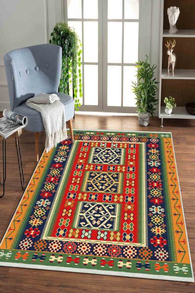 Birkilim Yıkanabilir Dekoratif Halı İpeksi Kaymaz Taban | MLN-IP-HK-0106