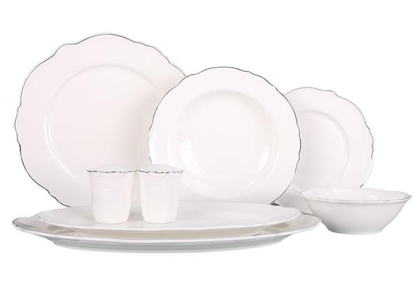 Bavary 28 Parça Yemek Takımı | 6 Kişilik | Yuvarlak | Beyaz | By-hyt439s