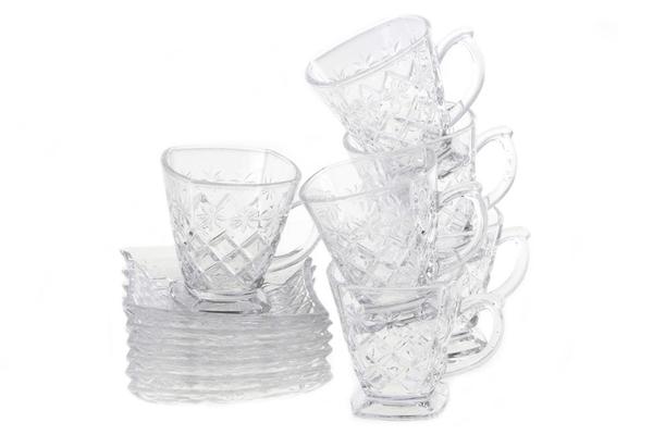 Dekonaz 6'lı Çay Bardağı Takımı 12 Parça Çiçek Desen | BD02