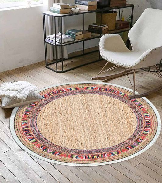 Birkilim Yuvarlak Yıkanabilir Dekoratif Halı İpeksi Kaymaz Taban | MLN-IP-YU-SD-322