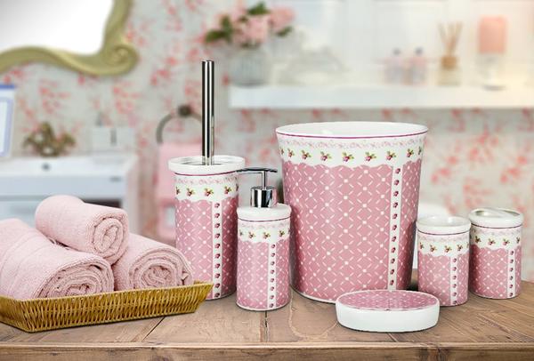 Almina New Bone Banyo | WC Takımı | Pembe | 6 Parça