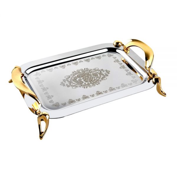Oz Life | Ecrin Gold Leg Small Tea Tray