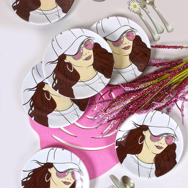 Feminem Verres Assiette de Service Ege 25 Cm 6 Pièces | Keramika