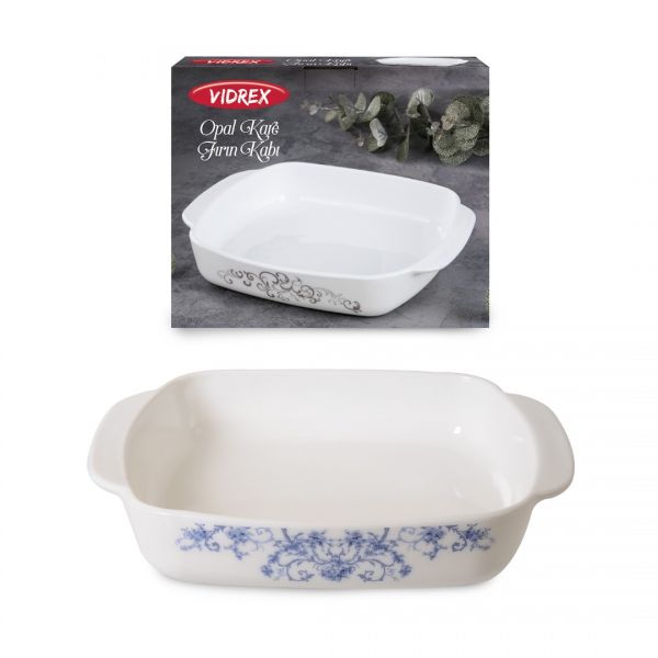 İpek | Mavi Opal Dikdörtgen Fırın Kabı 25 cm | W-1D