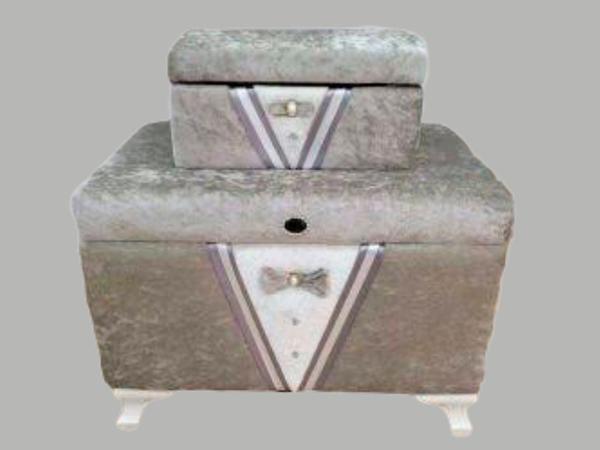 Groom Figured Straight 2 Piece Dowry Chest Grey