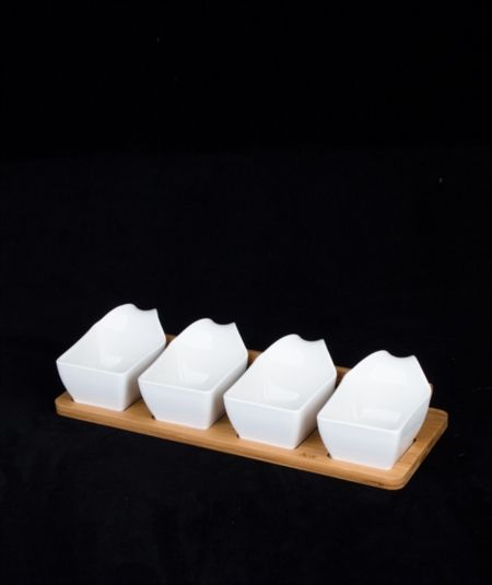 مطبخ اكار | 5 قطع علبة صوص بامبو حامل