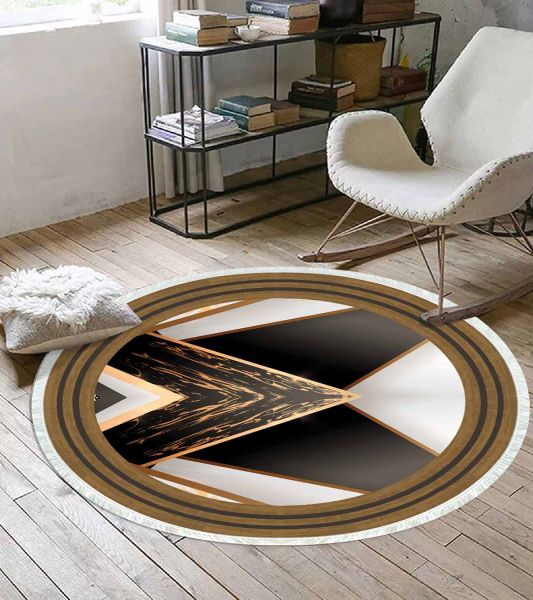 Birkilim Yuvarlak Yıkanabilir Dekoratif Halı İpeksi Kaymaz Taban | MLN-IP-YU-HS-283