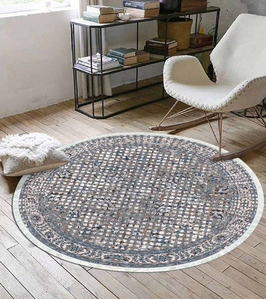Birkilim Yuvarlak Yıkanabilir Dekoratif Halı İpeksi Kaymaz Taban | MLN-IP-YU-HT-250