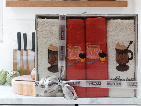 Ensemble de torchons de cuisine à café 4 pièces - 10 couleurs