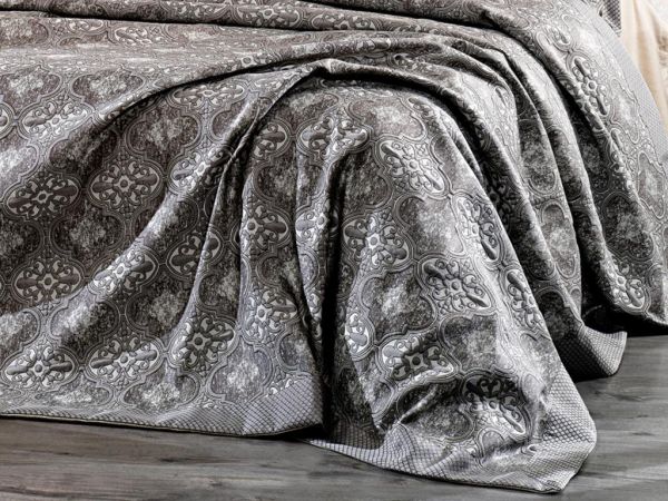 Valentino Çift Kişilik Yatak Örtüsü Antrasit Gri