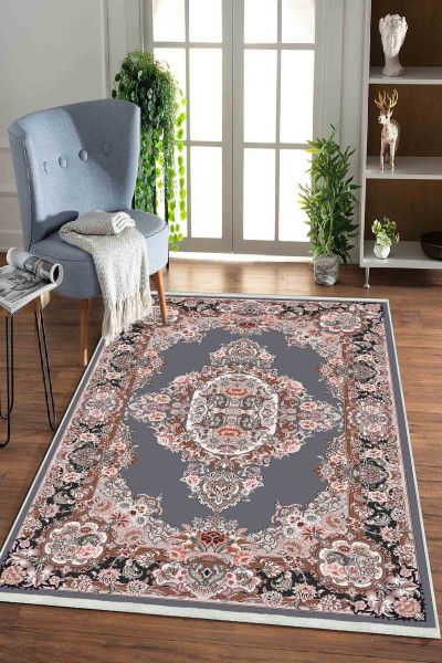 Birkilim Yıkanabilir Dekoratif Halı İpeksi Kaymaz Taban | MLN-IP-HK-091