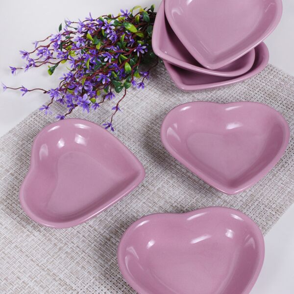 Violet Kalp Çerezlik/Sosluk 14 Cm 6 Adet | Keramika