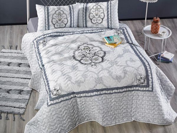 Couvre-lit double matelassé Dowery Cotto Gris