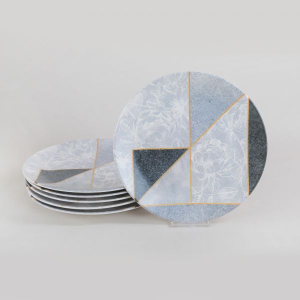 Blue Tile Serving Plate 26 Cm 6 Pieces - 19502 | Keramika