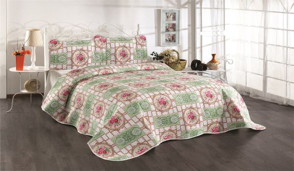 Belenay Baskılı Çift Kişilik Kapitone Yatak Örtüsü - Adelina